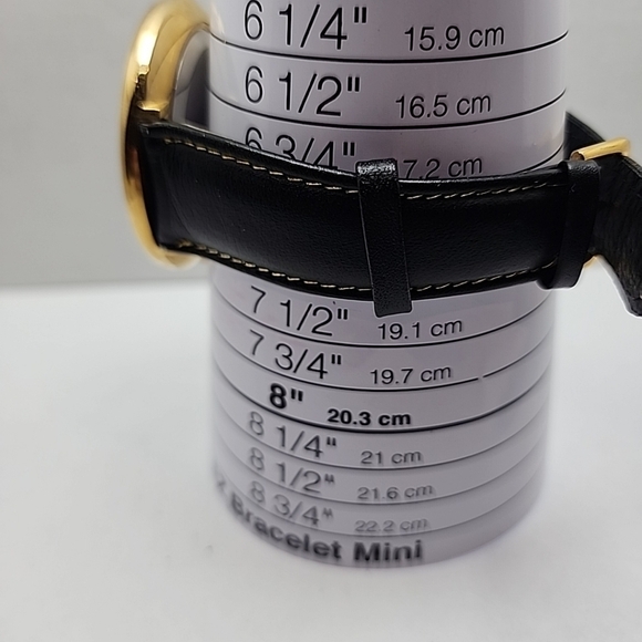 Womens Pierre Bernard Butterfly Watch Gold Glitter Black Leather New Battery